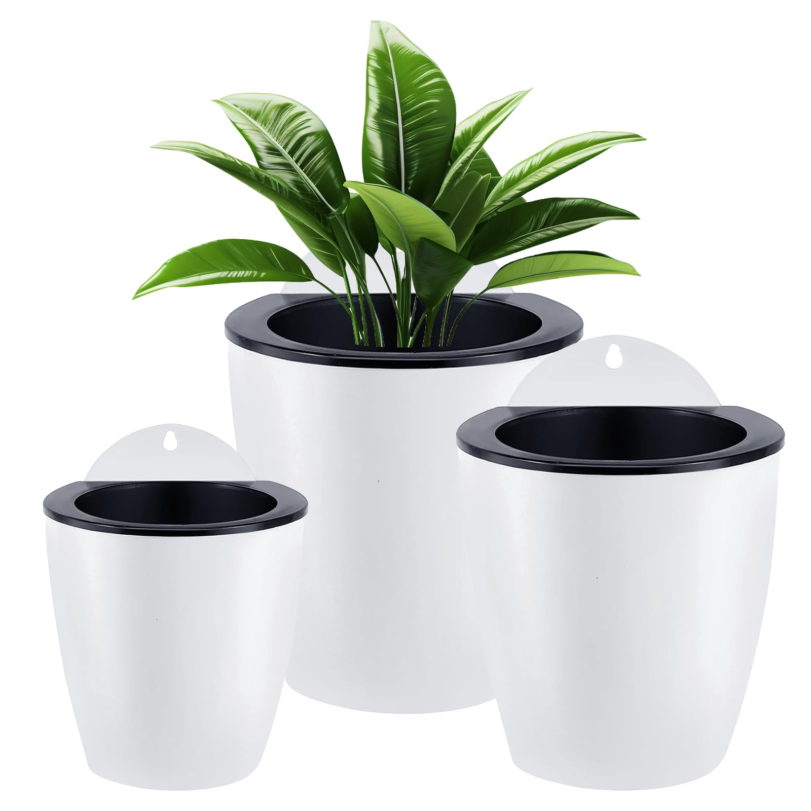 Lot De 3 Pots De Jardinière Suspendus À Arrosage,jardinières Suspendues À Arrosage Automatique,tenture Murale Pot De Jardinière Vertical,balcon Clôture Ornements De Jardin De Bureau À Domicile