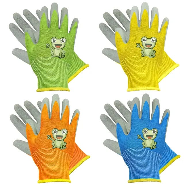 Paires Gant Jardinage Enfant, Gants Jardinage Enfant Épais Résistants À L'Usure Antidérapants, Camping, Jardinage(m, 5-7 Ans)