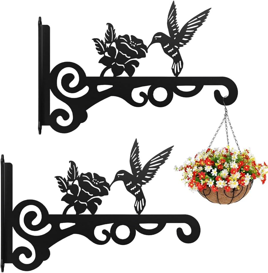Pcs Suspension Plante Extérieur, Crochet Pot De Fleur Suspendu Fer Forgé, Crochet Suspension Plante En Forme De Rose Et Oiseau, Pour Lanterne