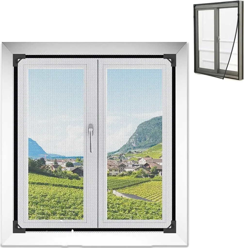 Fliegengitter Fenster Magnet,fenster-fliegengitter Mit Innovativer Magnetbefestigung,max Größe 50 X 80cm,diy Insektenschutz Magnetisches Fenstergitter, Kein Bohren,einfache Installation