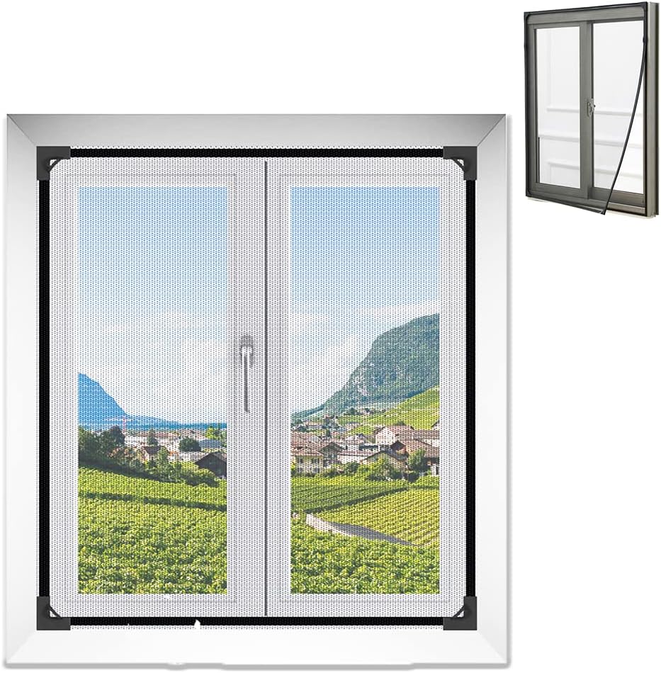 Moustiquaire Magnétique Pour Fenêtre, Avec Fixation Magnétique Innovante, Dimensions Maximales 80 X 120 Cm, Installation Facile Et Rapide, Sans Perçage.