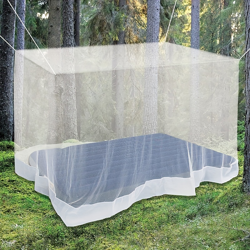 Double Moustiquaire Facile À Installer Pour Le Camping – Portable, Durable, Protection Contre Les Insectes Blancs.