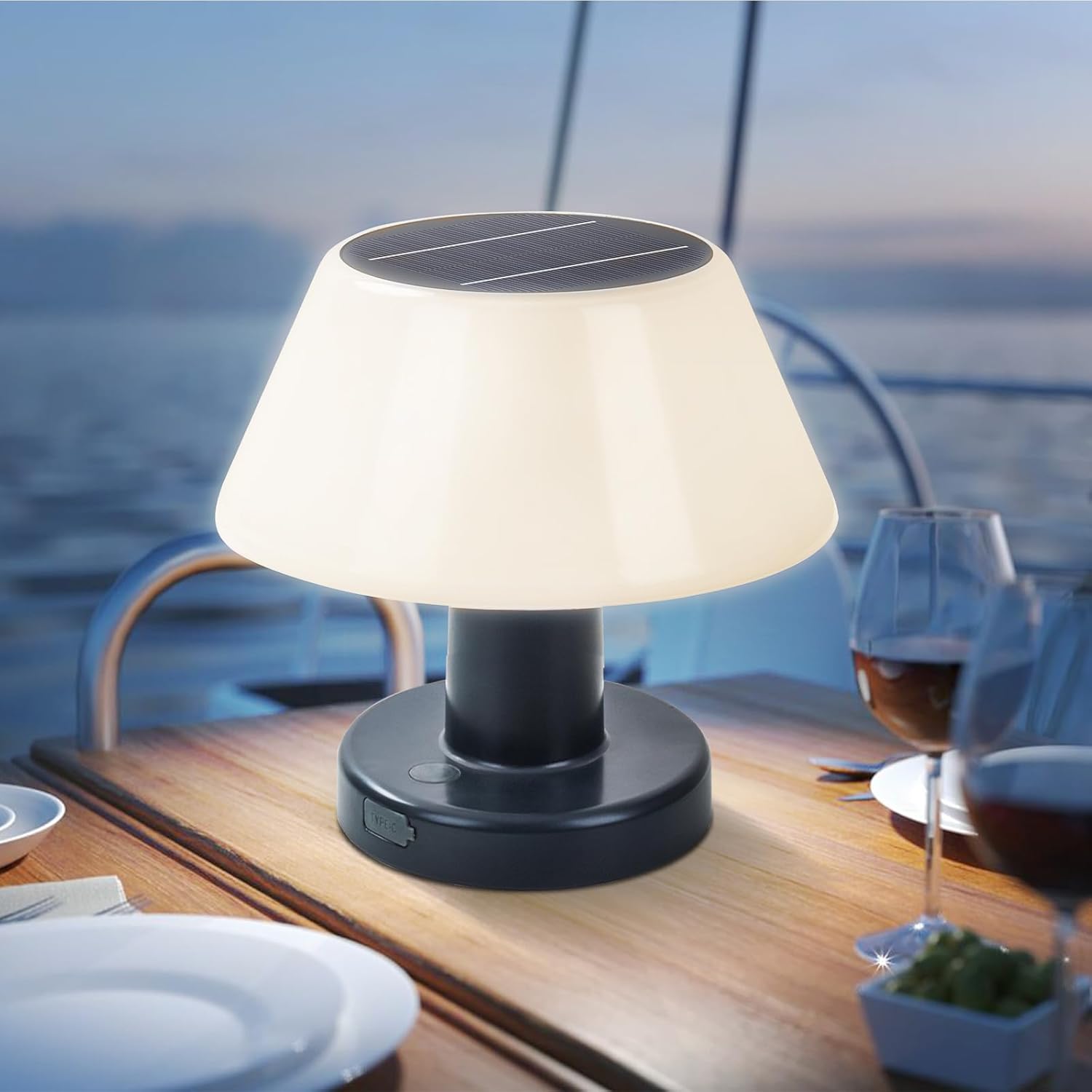 Lampe De Table Solaire Zolginah, Lampe De Table Sans Fil Avec Batterie Rechargeable, Réglable 4500k, Étanche Ip44, Lampe Solaire Pour Camping, Balcon, Restaurant