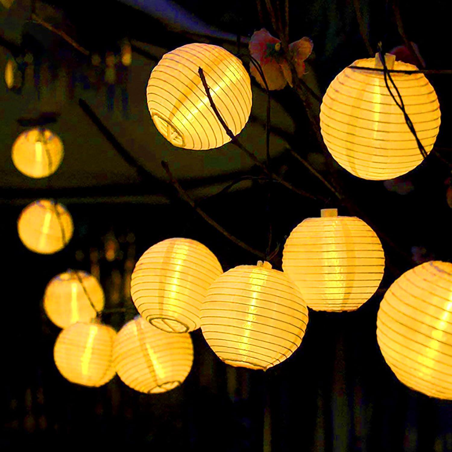 Guirlande Lumineuse Solaire D'Extérieur, Décoration Étanche Pour Cour Extérieure (couleur Chaude 6,5 Mètres 30 Lumières),