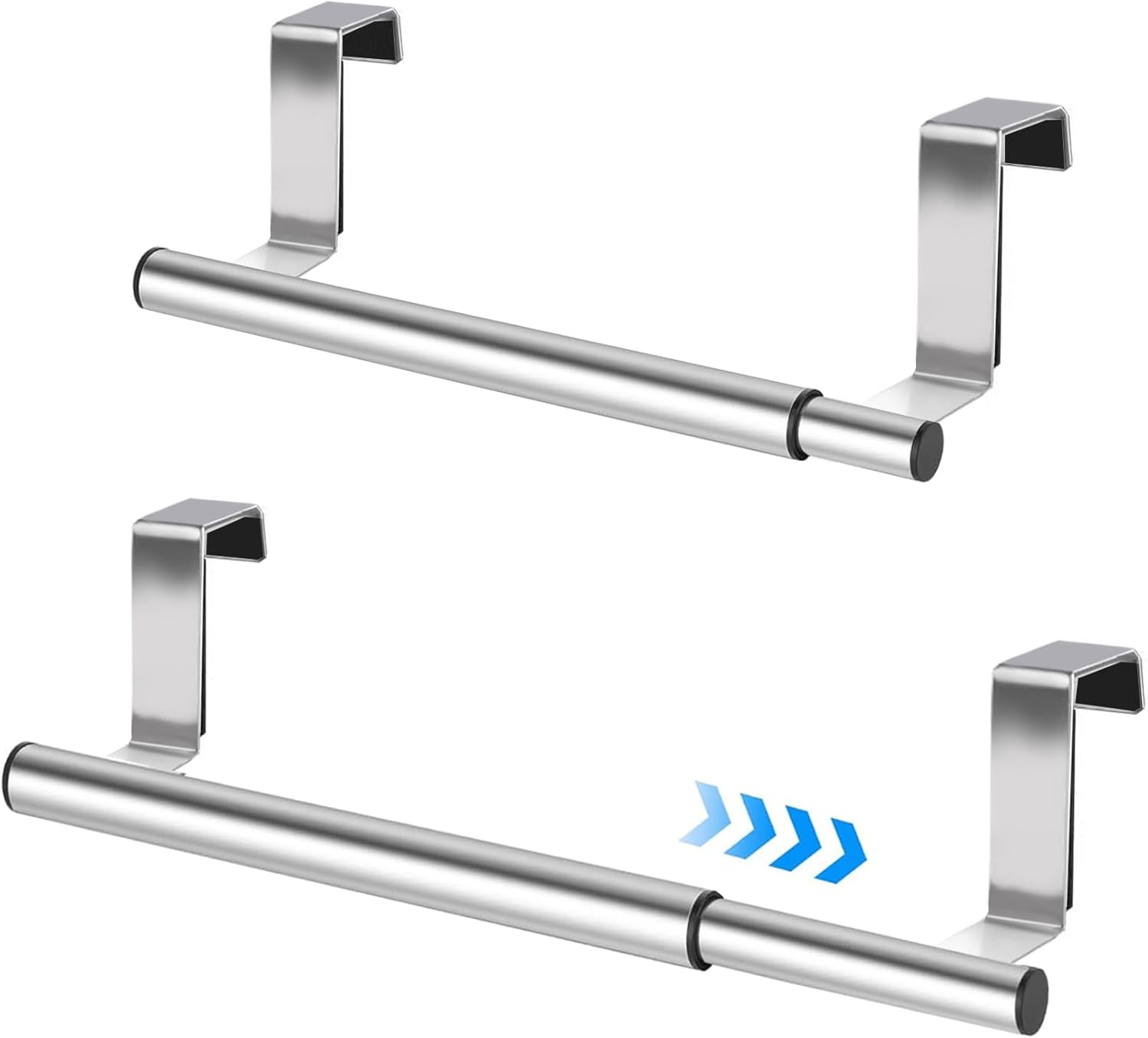 Porte-serviettes Suspendues En Acier Inoxydable, Sans Perçage, Rétractables De 25 À 40 Cm, Adaptées Aux Bols Et Cuisines (lot De 2)