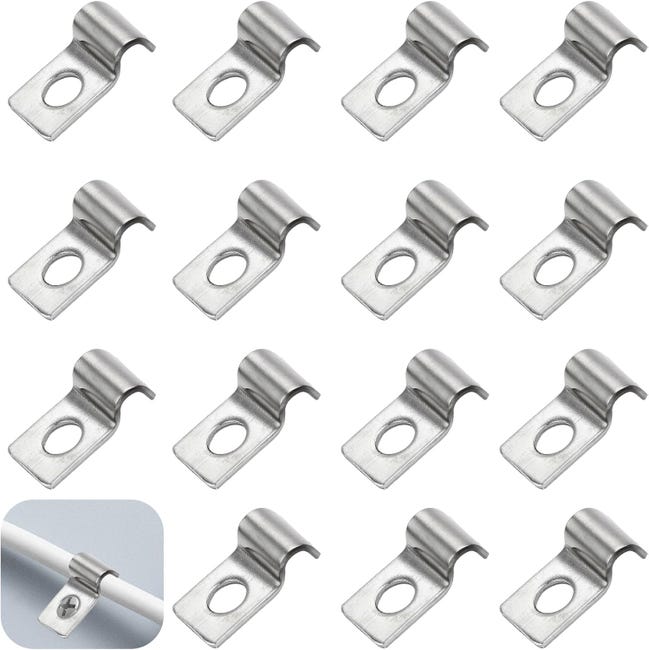 100 Pièces Attache De Fixation Pour Tube En U, Serrage Inox Clips,pour La Fixation De Câbles,tuyaux,grillage Rigide(4mm)