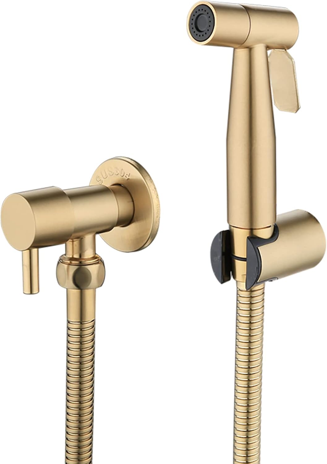 Pulvérisateur De Robinetterie/de Wc Shattaf Pour Bidet Et Toilettes En Acier Inoxydable, Kit De Pulvérisateur De Bidet (or)
