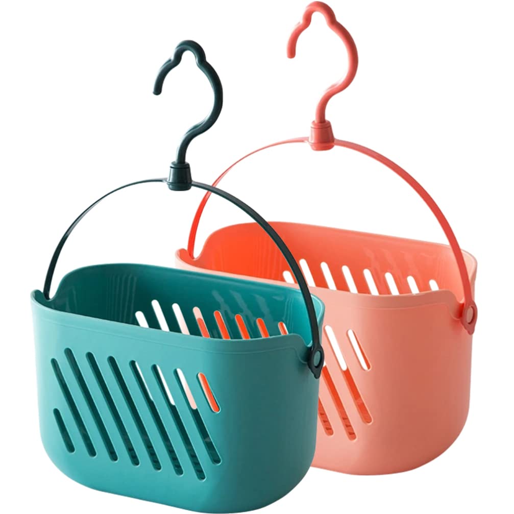 Lot De 2 Paniers De Rangement Suspendus En Plastique Pour Douche, Cuisine, Gingembre, Ail Et Légumes, Avec Crochet, Pour Salle De Bain Et Cuisine.