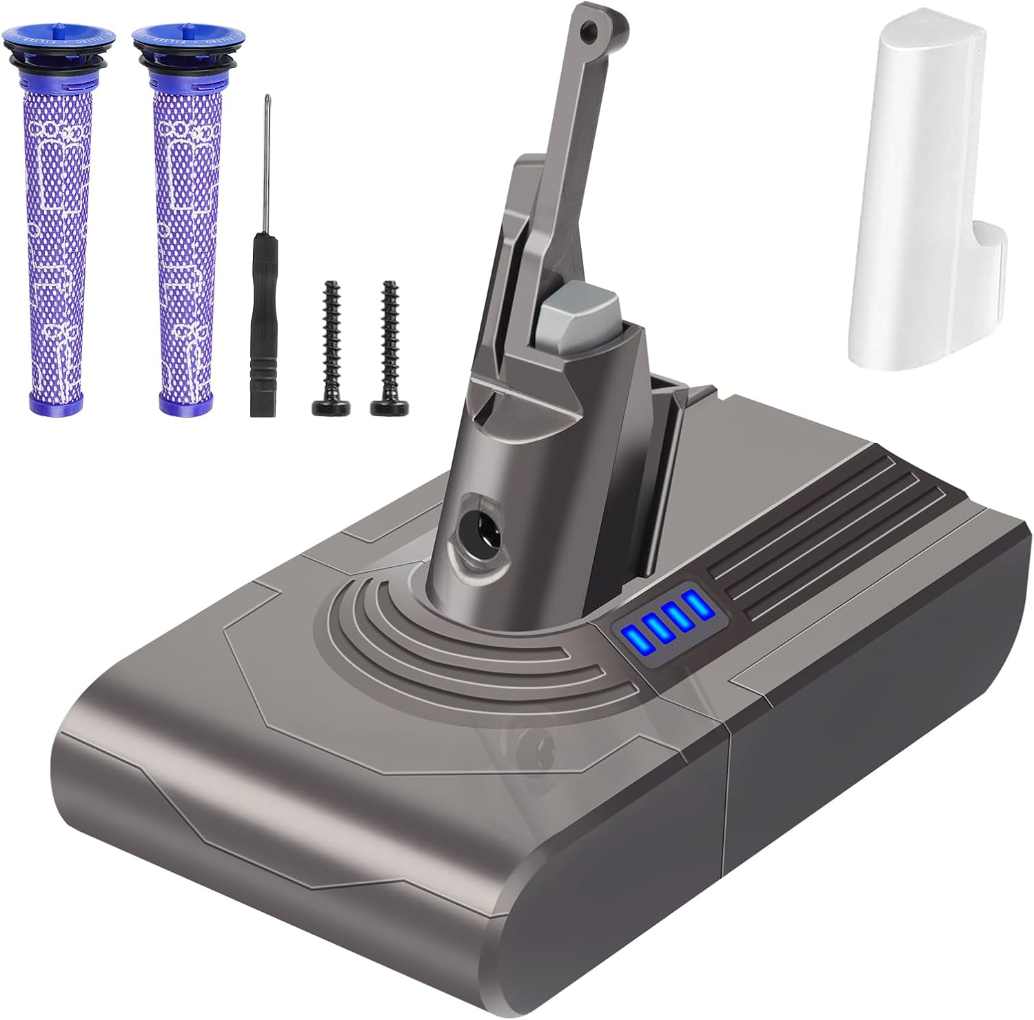 V8 21.6v + Kit De Filtre De Remplacement Complet Compatible Avec Les Batteries Dyson V8 V8 Absolute V8 Animal