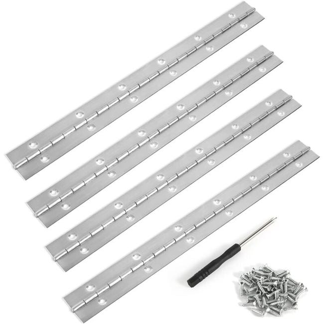 Charnière Piano Inox, 4 Pièces Charnière Piano 30 Cm, Charnière Piano, Charnière À Tige, Charnière Inox, Charnière Piano
