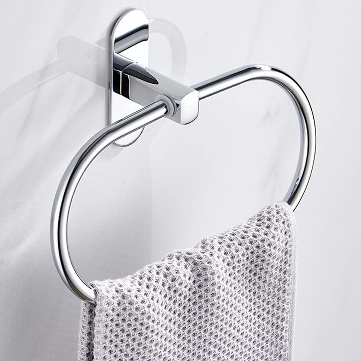 Porte-serviettes Sans Perçage, Porte-serviettes Rond, Porte-serviettes De Salle De Bain En Acier Inoxydable, Porte-serviettes Autocollant