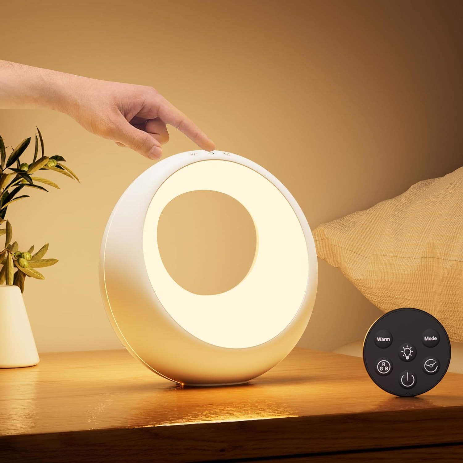 Lampe De Chevet Tactile À Intensité Variable Avec Télécommande, Led Sans Fil, Couleur Rvb, Minuterie Et Fonction Mémoire