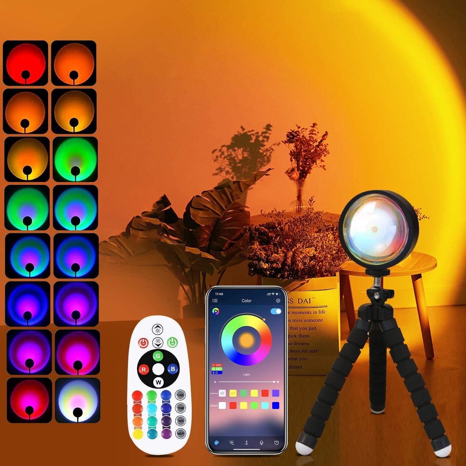 Sunset Lampe Lampe Coucher De Soleil Veilleuse Led Chambre Neon Projecteur Lumière Led Gaming Lampe De Chevet/bureau Rgb Ambiance Décoration