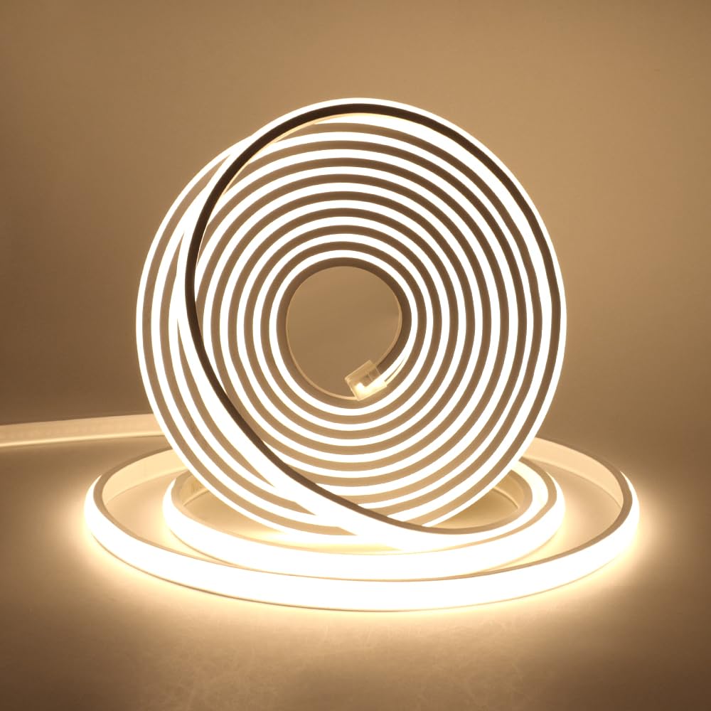 Lumière Au Néon Led Cob, Bande Led Ip65 Etanche Bande Lumineuse 220v Super Lumineux 288 Leds/m Flexible Bande Lumière Pour Diy Projets D'Éclairage Intérieur Et Extérieur (blanc Naturel, 5m)