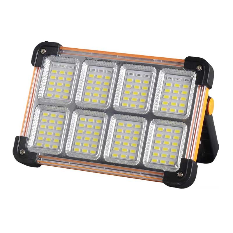 Projecteur Led Rechargeable, Portable, Solaire Et Avec Batterie Rechargeable, Pour Les Travaux De Construction, Éclairage De Travail À 3 Modes Pour Le Camping Et Les Travaux De Chantier