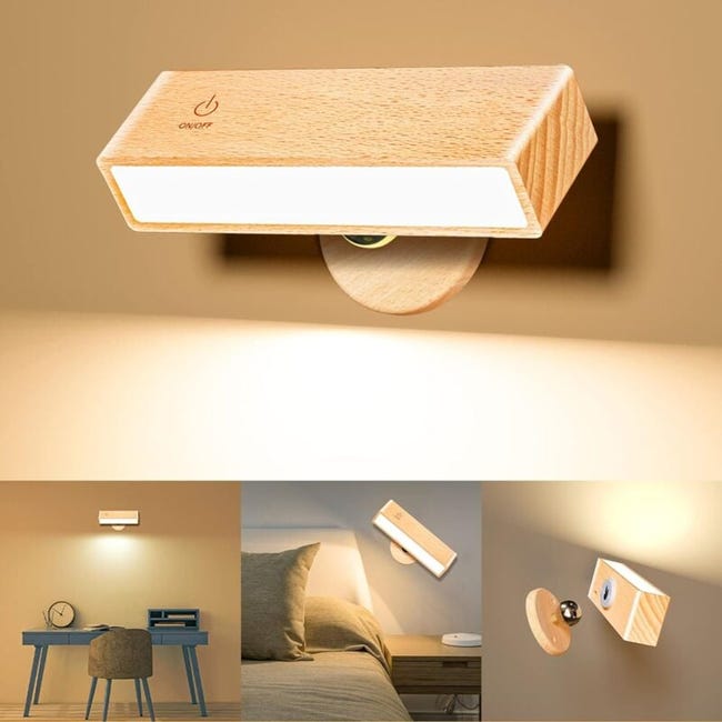 Lampe De Lecture Led Lampe Murale Chambre À Coucher Contrôle Tactile Luminosité Réglable 360° Rotatif Boule Magnétique Rechargeable (sku Produit : 95197436 Sku Offre : Lehuamwj694)