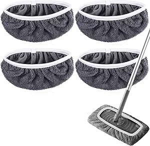 Lot De 4 Lingettes De Rechange Pour Balai Swiffer - Réutilisables - Housses Anti-poussière - Utilisation Humide Et Sèche - Faciles À Nettoyer - Accessoires De Nettoyage - Lingettes Lavables En Microfi