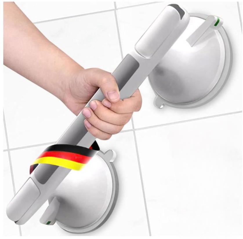 Ventouse De Poignée Douche, Barre D'Appui Murale Avec Ventouse Pour Salle De Bain/wc, Poignée De Sécurité De Salle De Bain 33cm