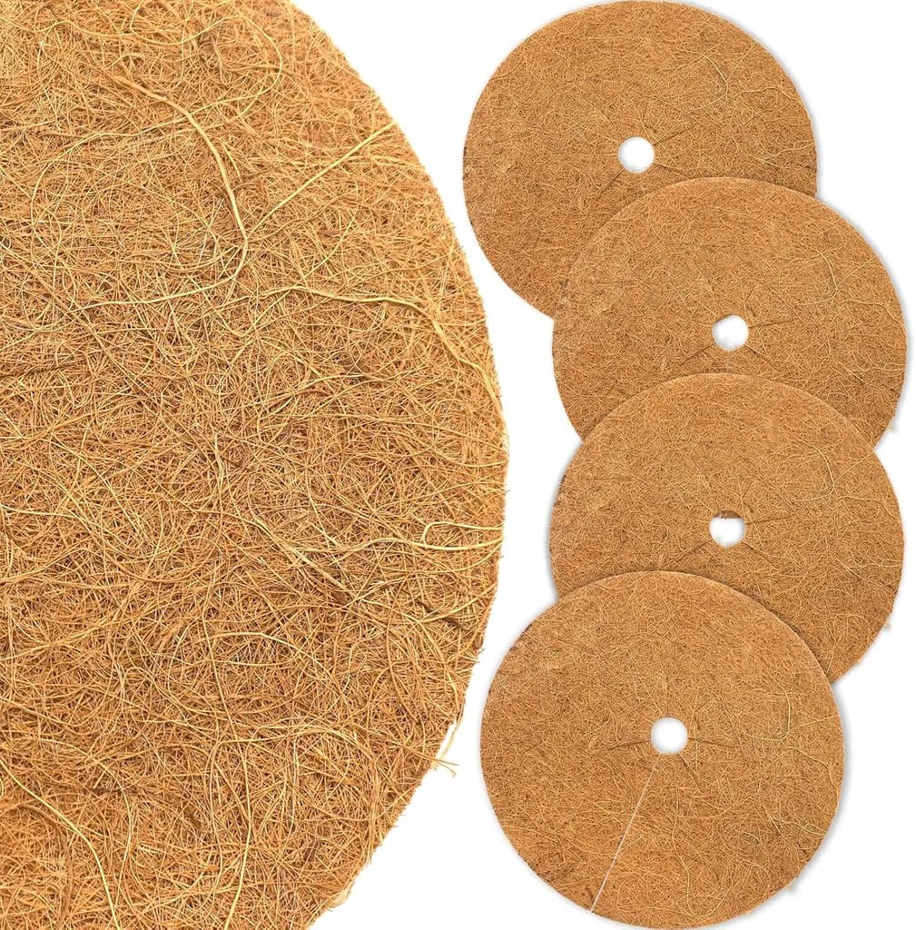Kokos-mulchscheibe Kübelabdeckung Winterschutz Für Topfpflanzen/pflanzenschutzmatte/unkrautschutzmatte, Kokosdisk ( 4 Stück)durchmesser-45 Cm