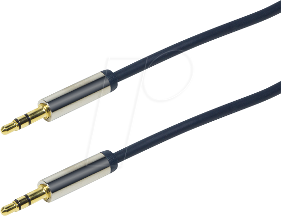 LOGILINK CA10050 - Audio Kabel, 3,5 mm Stereo Klinkenstecker, Metall, blau, 0,5 m