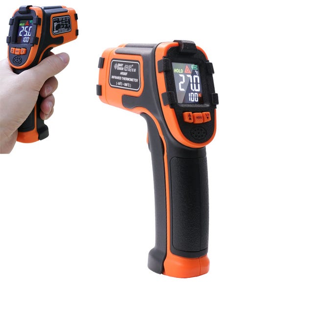Thermomètre Infrarouge Sans Contact, Thermomètre Laser À Affichage Numérique Avec Écran Lcd Ouvert -50 °c 390 °c (selon L'Utilisation)
