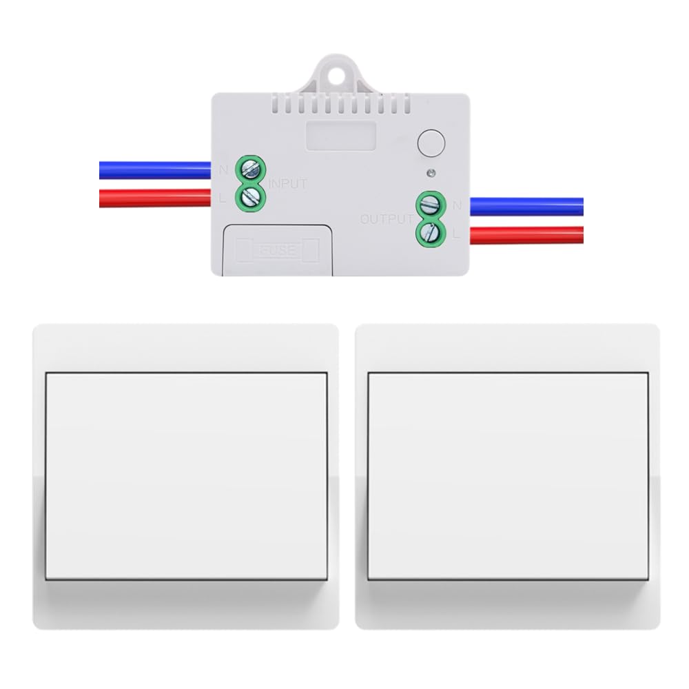 Eu Interrupteur Sans Fil Sans Piles Lot De 2 Kit Interupteur Sans Fil Autoalimente Va Et Vient Sans Fil Sans Pile Radio Interrupteur A Distance Eclairage Domestique (eu 1gang 2v1 A)