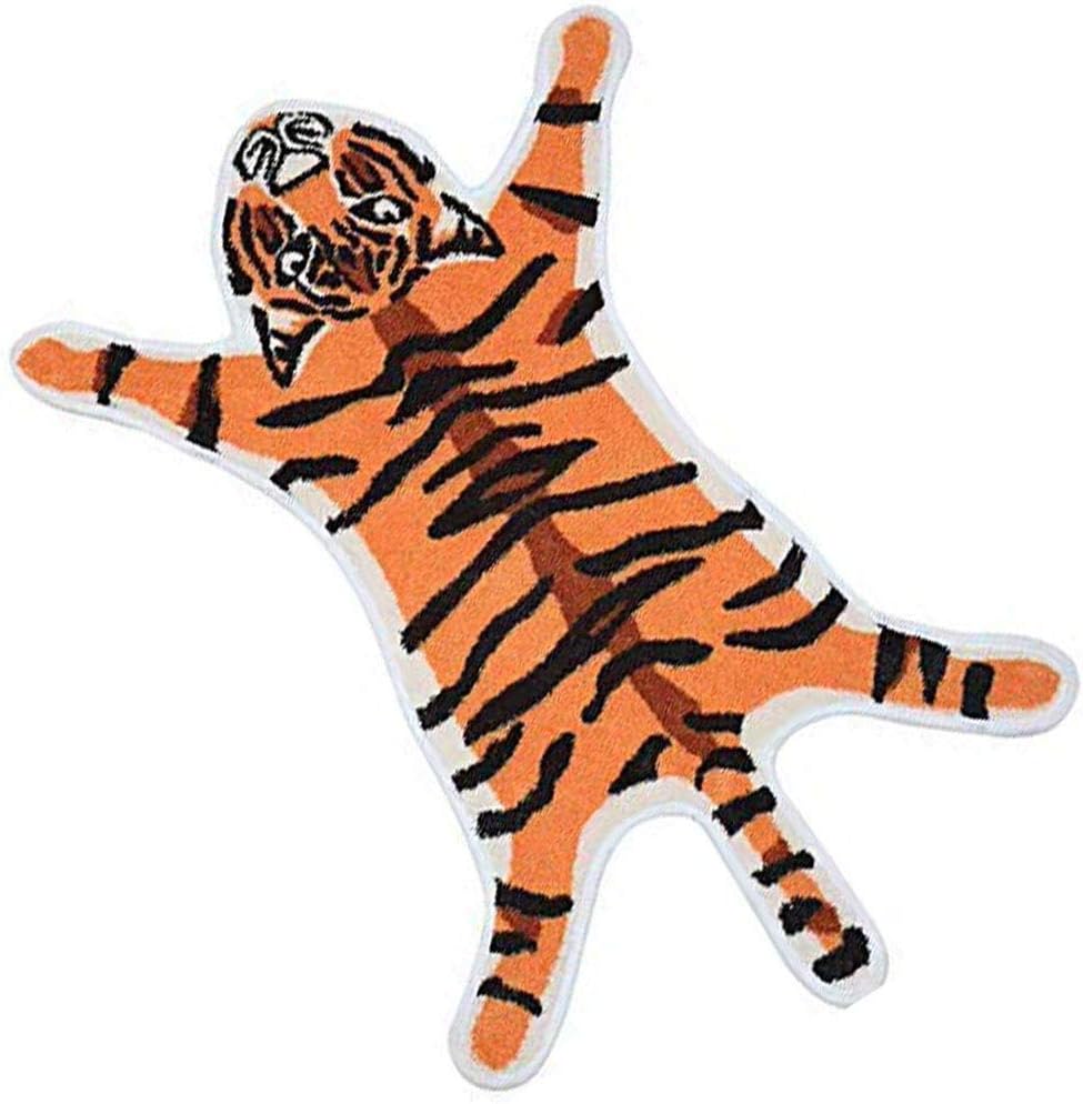 Tapis De Bain/tapis De Sol À Motif Tigre, Tapis De Porte Antidérapant Artistique À Motif Tigre, Petit Tapis De Bain Absorbant Décoratif, Tapis De Douche Moelleux À Motif Animal (orange)