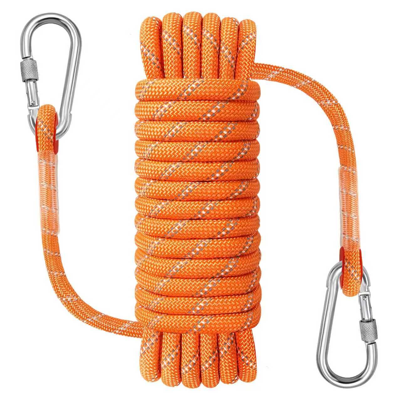 Statisches Nylonseil 10 Mm X 10 M, Orange, Widerstandsfähig Und Robust Für Klettern, Verankern, Rettung, Aufhängung, Schwere Arbeiten, Baumpflege, Boote, Abseilen Und Schaukeln Im Freien.