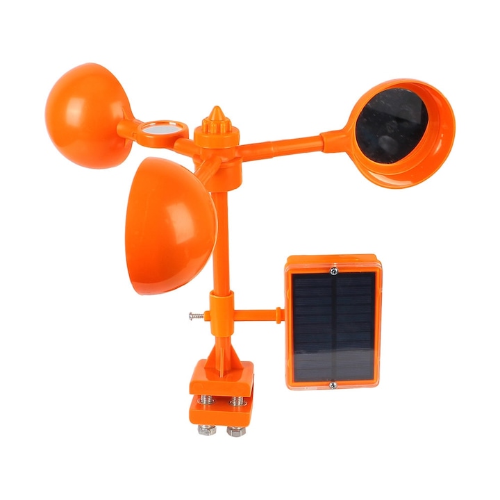 Kkvogmle Rotierender Ultraschall-vogelabwehrer, Orange, Solarbetrieben, Kunststoff, 29 X 35 Cm, Für Garten Und Terrasse