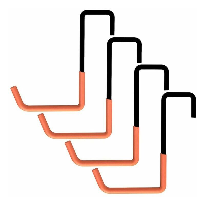 Heavy Duty Rafter Hooks, Large S Hooks, Ladder Bike Hangers, Garage Storage Organizer, Vinyl Coating, Orange 4pack