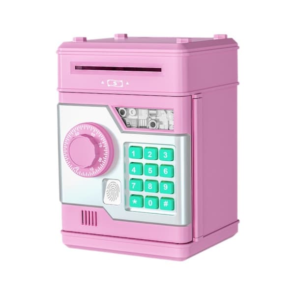 Elektronisches Sparschwein In Rosa Für Kinder – Öffnung Per Fingerabdruck, Pin-code Und Automatische Spar- Und Einzahlungsfunktion