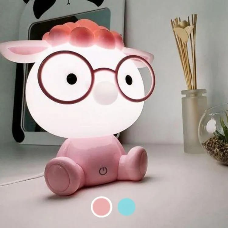 Silumen Led-nachtlicht Für Kinderzimmer, Rosa Lamm, Große Größe, Mit Usb-kabel, Weiche Und Dekorative Nachttischlampe.