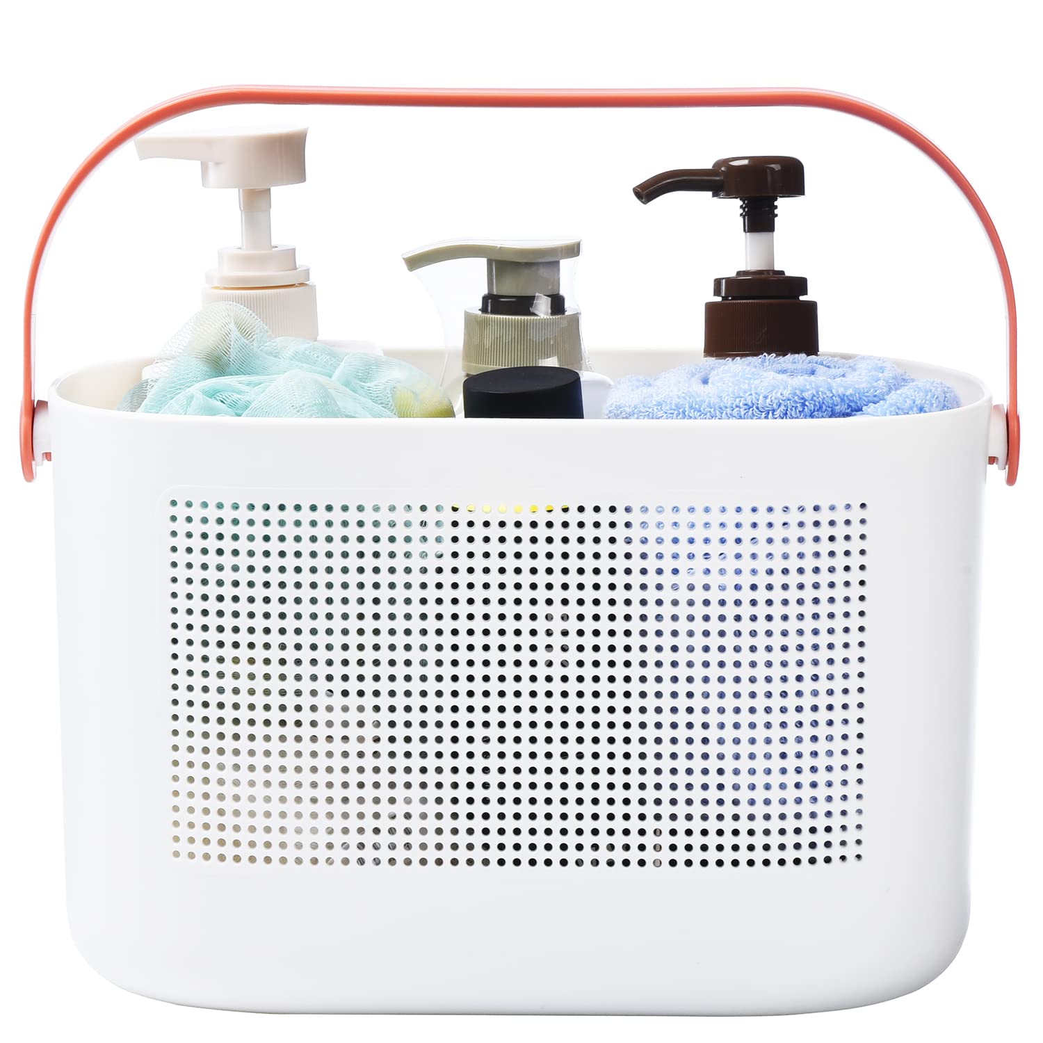 Paniers De Rangement En Plastique Avec Poignées, Organisateurs De Douche Pour Salle De Bain, Cuisine, Chambre D'Étudiant - Rouge