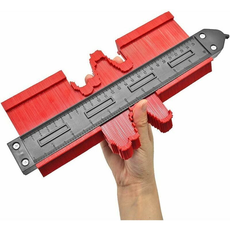 Vente Chaude-jauge De Contour, E25cm Jauge De Profilé Règle De Mesure De Mesure Pour Précision De Mesure De Carrelage Outil De Marquage Du Bois Stratifié (10inch Rouge)