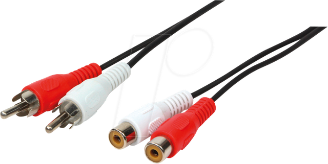 LOGILINK CA1037 - Cinch Kabel, 2x Cinch Stecker auf 2x Cinch Buchse, 5 m