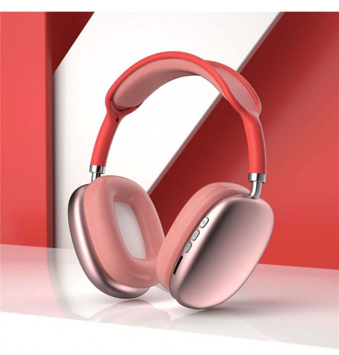 Hochwertige Kabellose Bluetooth-kopfhörer, Komfortable Ohrhörer Mit Gepolsterten Ohrmuscheln, Hifi-klang, Rot, Ideal Für Den Täglichen Gebrauch