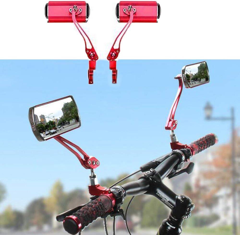 Rückspiegel Für Fahrräder (rot), Paar Aluminiumspiegel Für Umgebaute Mountainbikes, Lenkerspiegel Für Fahrräder.