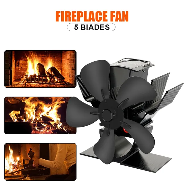 Mini Ventilateur Thermique Silencieux À 4 Pales, Alimenté Par La Chaleur, Noir, Pour Cheminée À Bois. Diffusion Efficace De La Chaleur Dans La Maison.