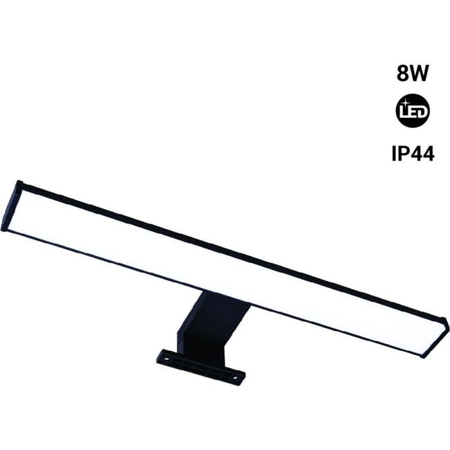 Lampe De Miroir De Salle De Bain Led 8 W - Blanc Neutre - Noir (référence Produit : 94940406 Référence Offre : Lehuamwj130)