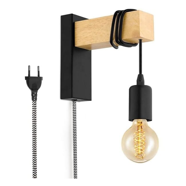 Applique Avec Prise Et Interrupteur - Noir (sku Du Produit: 94949030 Offres Sku: Lehuamwj48)