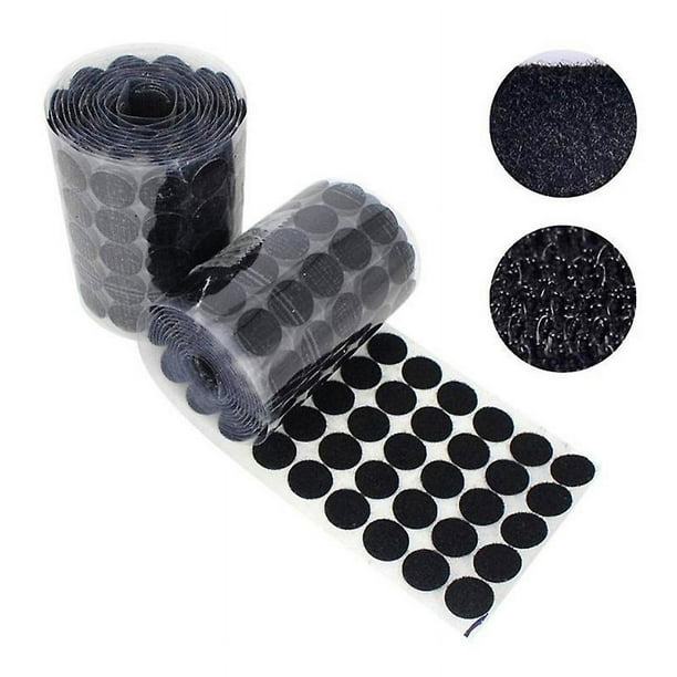 1200 Pastilles Auto-adhésives Velcro De 12 Mm Et 600 Paires De Points Auto-adhésifs Velcro Noirs