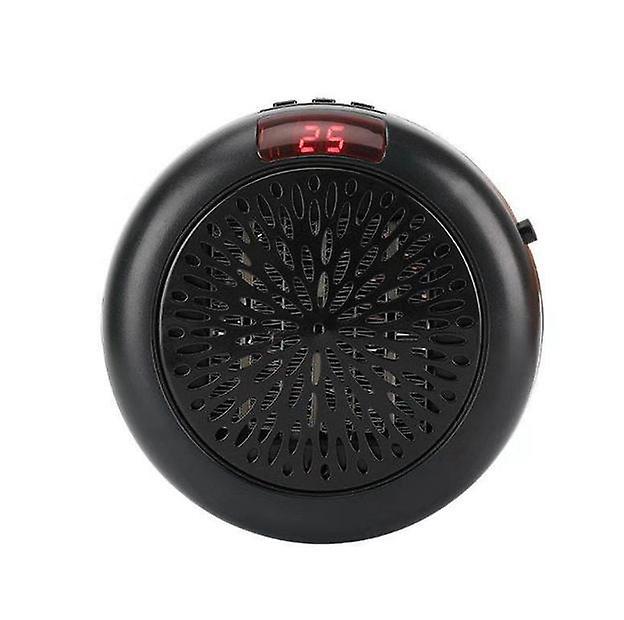 Mini Chauffage D'Appoint Électrique Portable Pour La Maison, Noir. Ventilateur À Air Chaud, Rond, À Fixer Au Mur Ou À L'Extérieur.