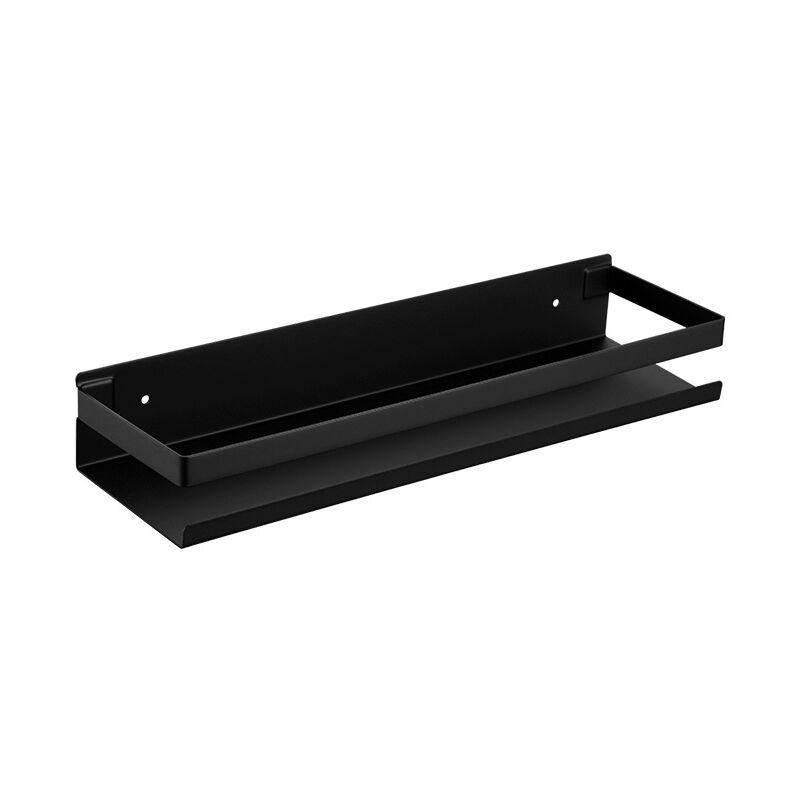 Étagère De Douche Sans Perçage, Noire - 30 Cm, En Acier Inoxydable Mat