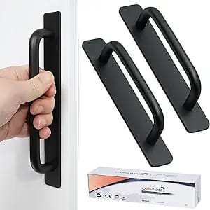Poignées De Tiroir Autocollantes Instantanées Pour Meubles - 2 Poignées De Porte Pour Armoires De Cuisine, Tiroirs, Fenêtres Coulissantes (150 Mm, Noir)