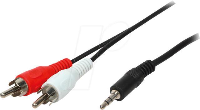 LOGILINK CA1043 - Audio Kabel, 3,5 mm 3-Pin Klinkenstecker auf 2x Cinch Stecker, 5