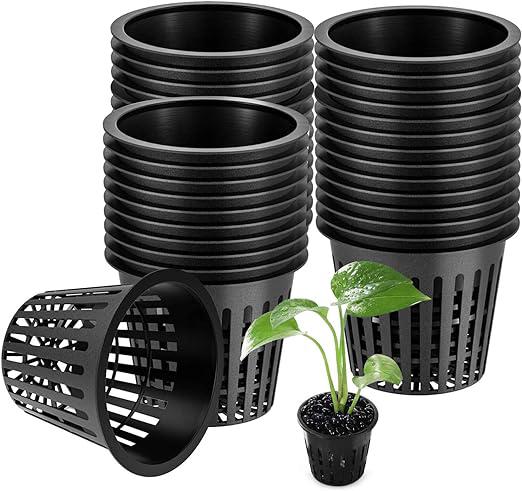 45 Pots Hydroponiques Réutilisables, Paniers Hydroponiques Pour Culture Aéroponique, Plantation De Fleurs Et Jardinage (8 X 5,6 Cm, Noir)