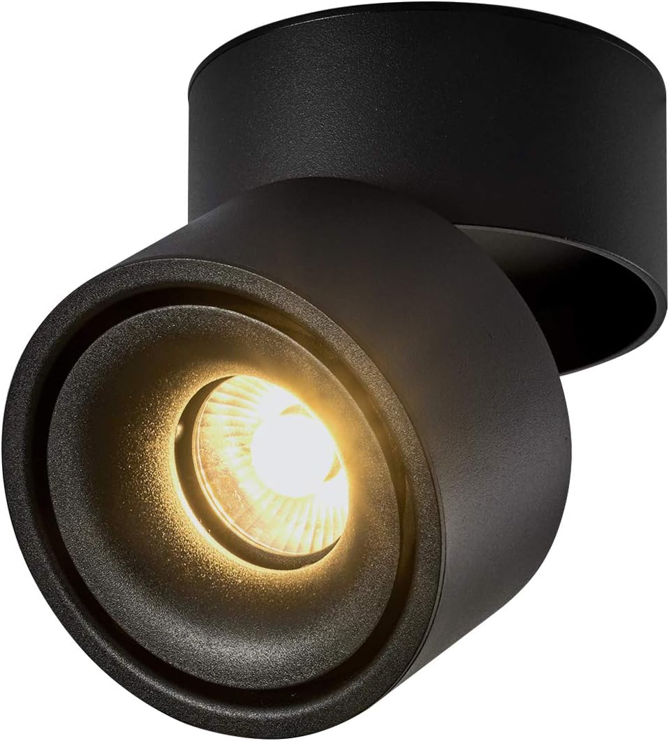 10w Led Spots De Plafond Plafonnier, Spots Lampe, Spots De Plafond, Applique De Plafond, Spots Plafond Orientables, Éclairage Plafond Led(noir-3000k)