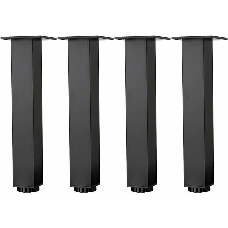 Pieds De Meubles En Alliage D'Aluminium Réglables En Hauteur, Pieds De Table Basse De Canapé, Pieds D'Armoire De Salle De Bain De Lavabo, 5-40cm, Noir Mat, Avec Vis, 4 Pièces (30cm/11.8in)