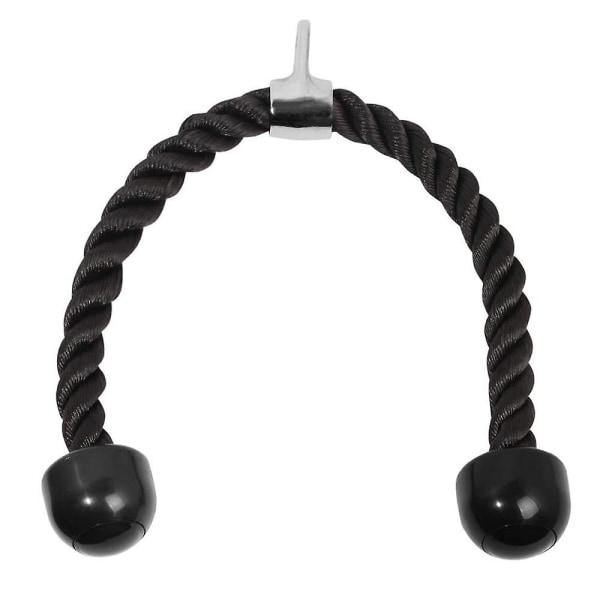 Corde À Triceps À Poignée Simple Et Accessoire Pour Appareils De Musculation Avec Mousqueton, Noire, Double Extrémité, 70 Cm
