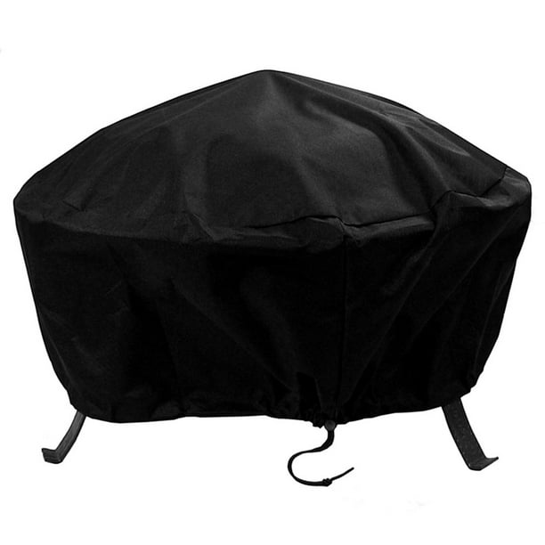 Housse Ronde Pour Foyer Extérieur En Vinyle Pvc Résistant Aux Intempéries, Avec Fermeture À Cordon - 203 Cm (80 Po) - Noir